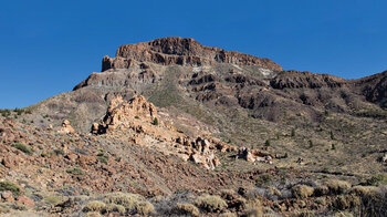 der Montaña Guajara mit der Felsgruppe El Capricho im Teide-Nationalpark