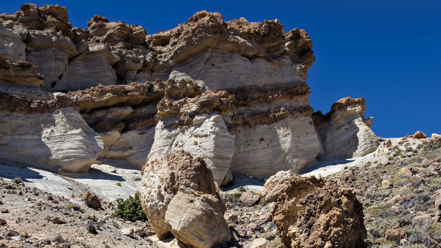 Erosion an Bims-Felsformationen am Montaña Guajara auf Teneriffa