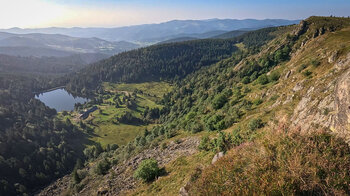 Blick vom Gazon du Faing zum Lac du Forlet