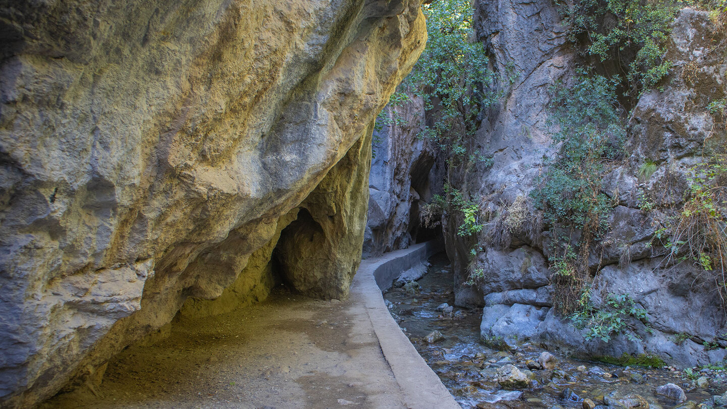 Engstelle der Wanderung Cahorras de Monachil