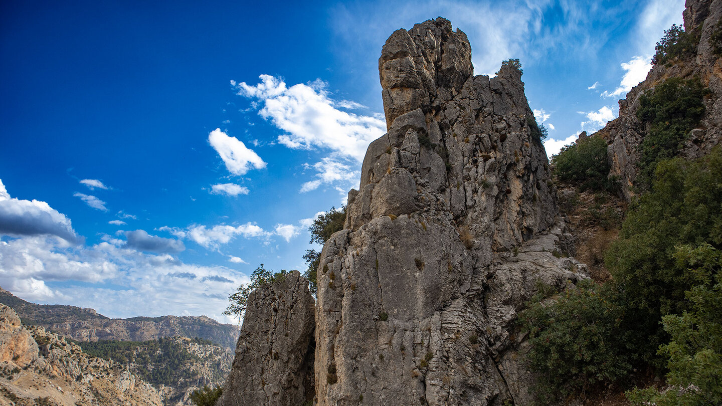 Felsformation beim Abstieg ins Tal des Río Castril