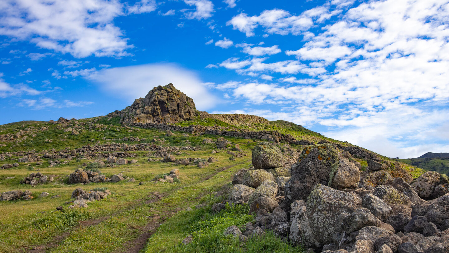 Wanderung durch eine von Steinmauern geprägte Kulturlandschaft auf dem Plateau Teno Alto