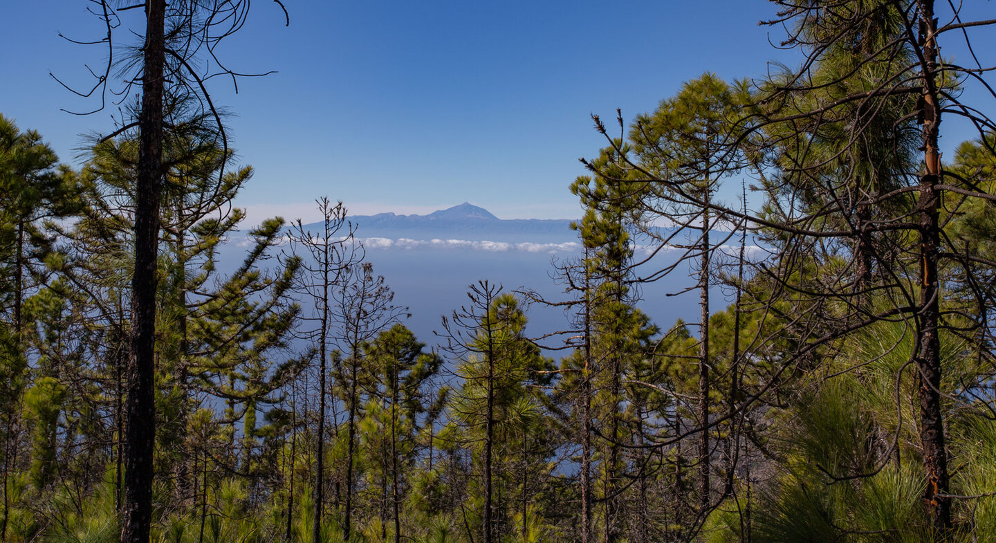 die Nachbarinsel Teneriffa erhebt sich am Horizont