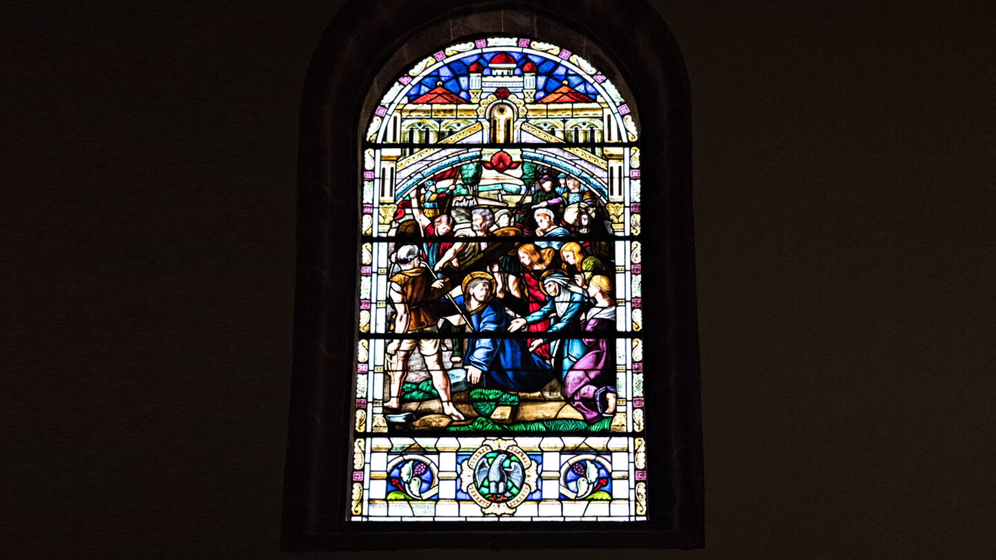 ein Kirchenfenster der Iglesia de La Concepción in La Laguna