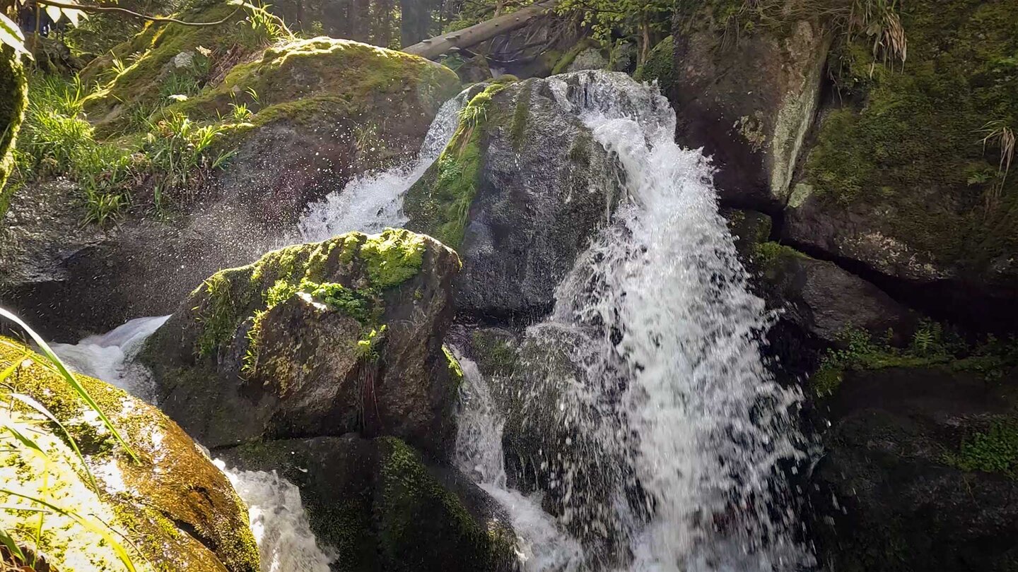 der Gertelbach stürzt über Felsen ins Bühlertal