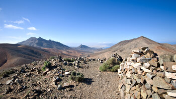 Ausblick auf den Montaña Cardón von der Degollada del Viento