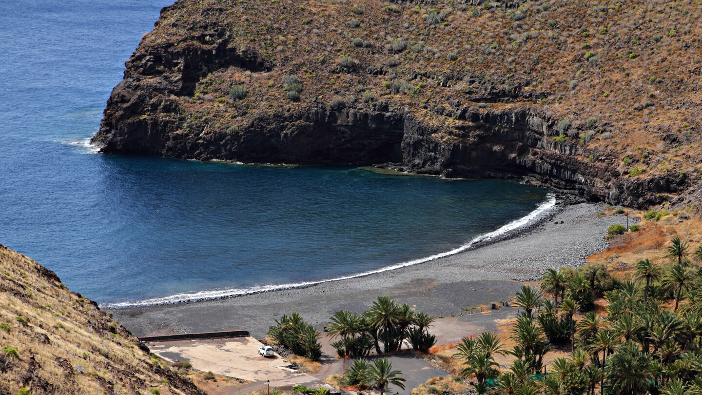 Blick auf den Strand Playa de Ávalo auf La Gomera