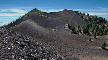 Blick über die Volcanes La Deseada I und II auf La Palma