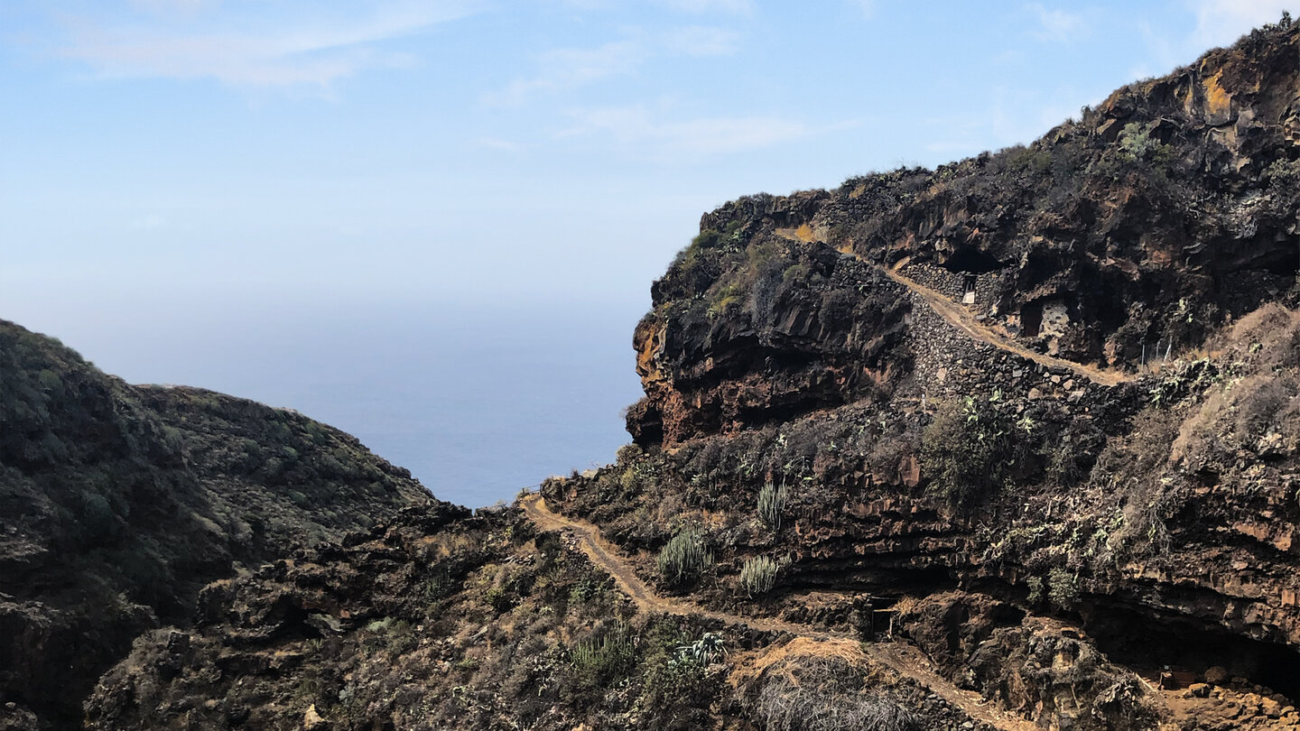 die Wanderroute im Barranco de la Luz bei Garafía