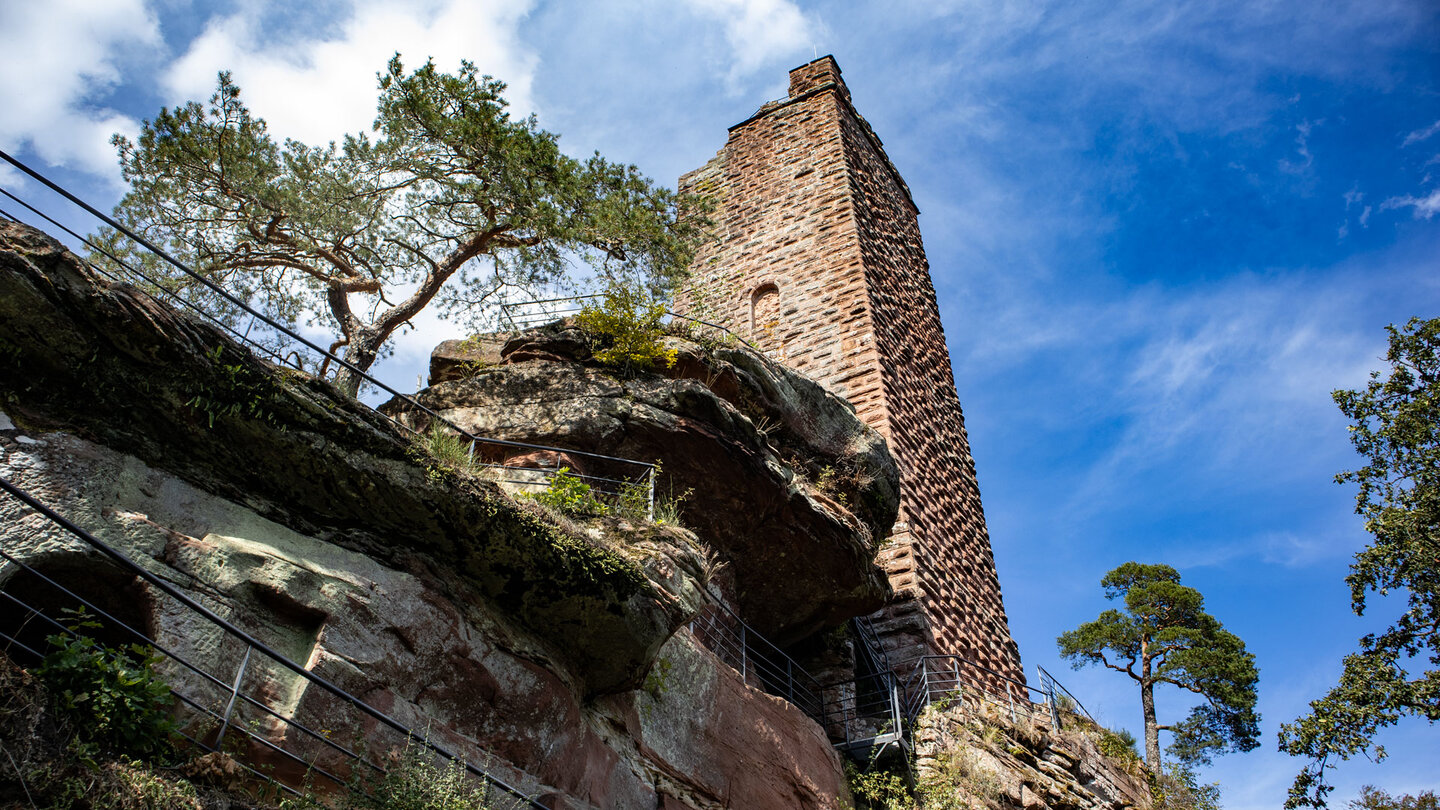 die Burg Waldeck mit dem weithin sichtbaren Turm