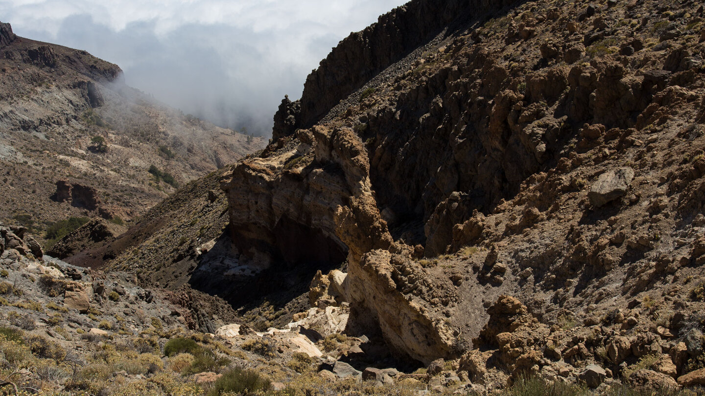 angestautes Wolkenmeer in der Schlucht Barranco del Río