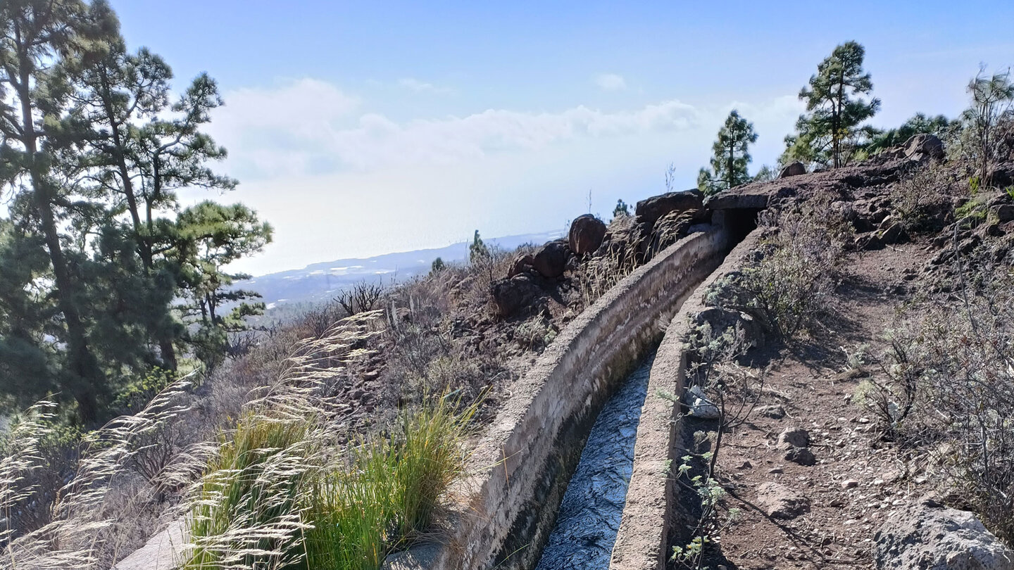 Wanderweg neben Wasserkanal Aguas del Sur