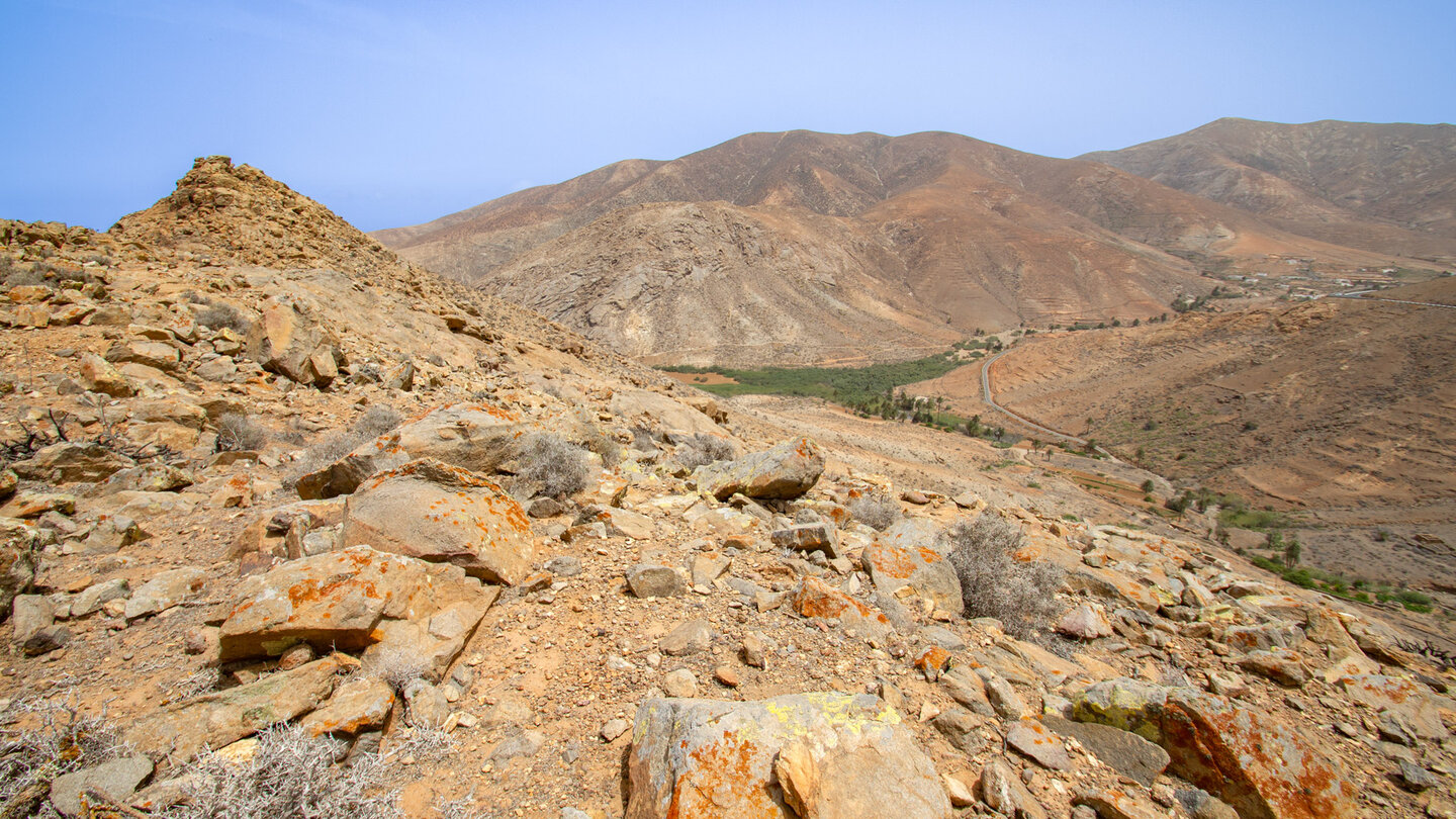 Blick auf den Barranco de las Peñitas vom Mirador del Risco de las Peñas auf Fuerteventura