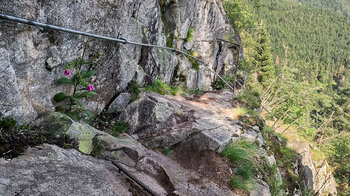 steile Felspassage an den Hirschsteinen