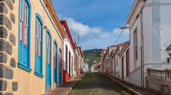 alte gepflasterte Gassen in Santo Domingo de Garafía