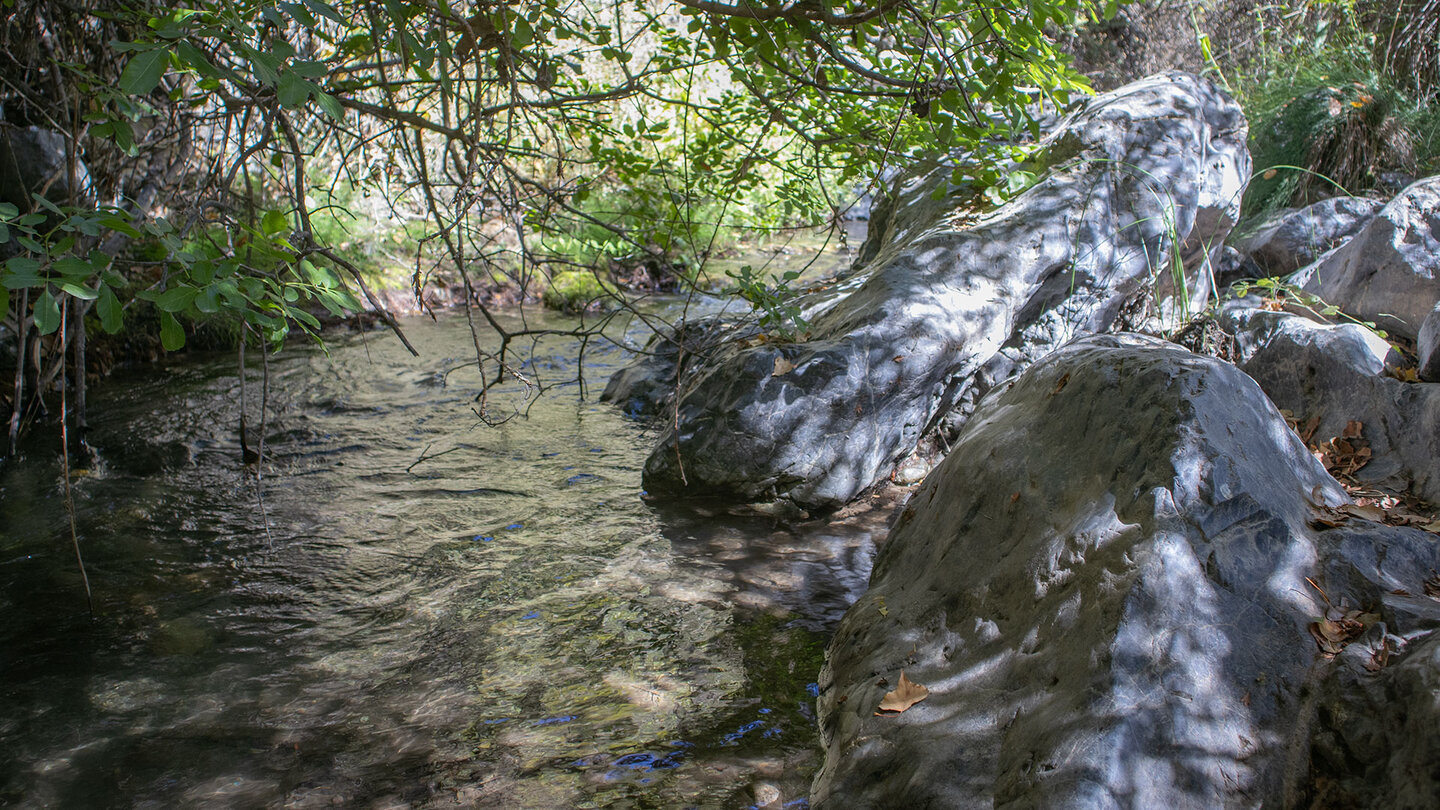 Felsen am Bachlauf des Río Monachil