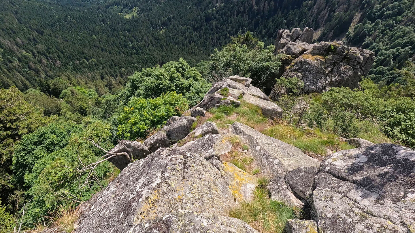 die Spitzfelsen nahe dem Col de la Schlucht