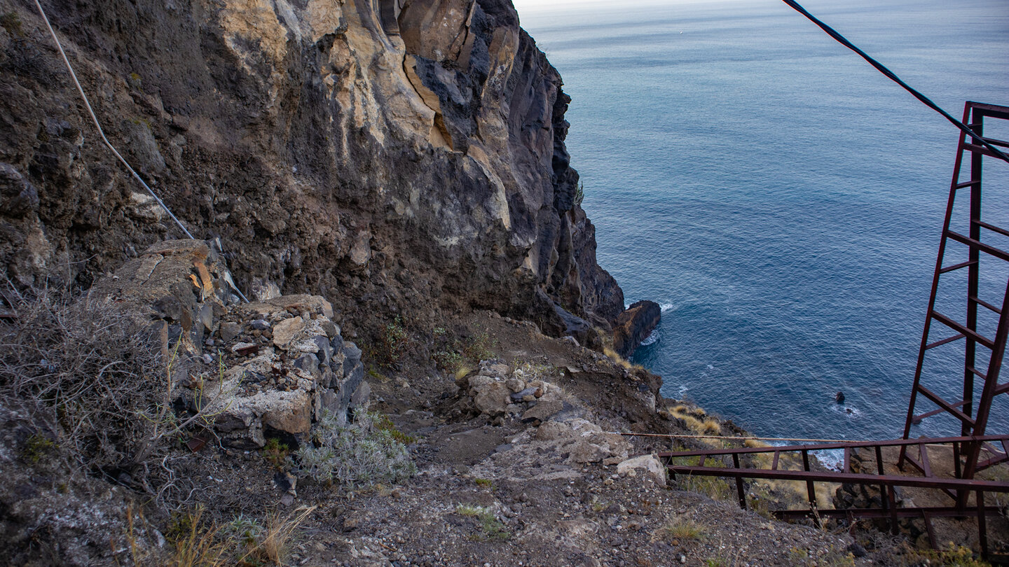 Abstieg entlang der Felswände des Barranco del Jurado