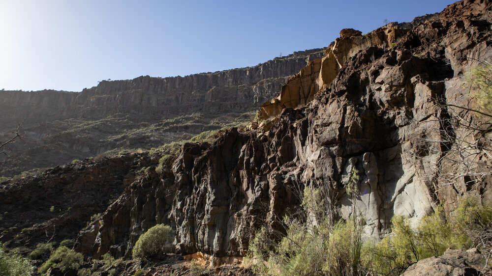 die Felswände der Schlucht Barranco de Tauro