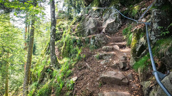 der Klettersteig an den Hirschsteinen