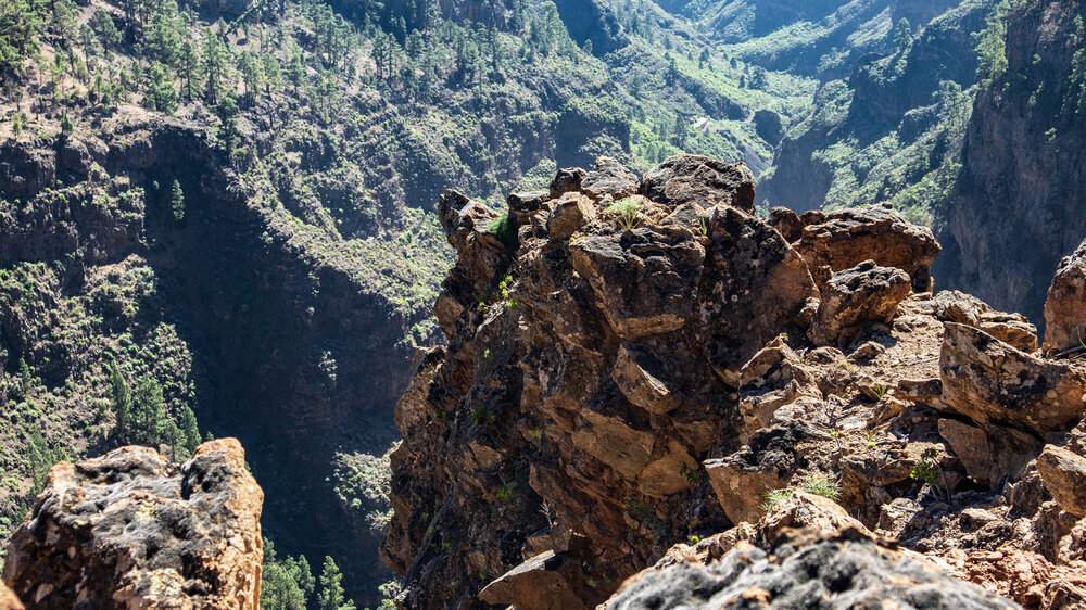 Felsformation über dem Barranco de Tamadaya auf Teneriffa