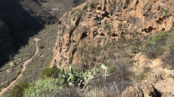 wandern am Rand des Barranco de Tamadaya