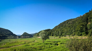 idyllische Auenlandschaft am Nordufer des Lac de Kruth-Wildenstein Auenlandschaft am Nordufer des Lac de Kruth-Wildenstein