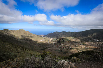 Blick vom Aussichtspunkt Mirador Altos de Baracán ins Tal von El Palmar