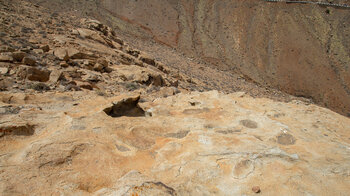 Blick in einen Barranco am Mirador del Risco de las Peñas auf Fuerteventura