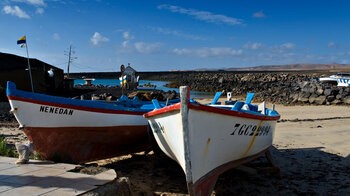 Fischerboote am Hafen von El Jablito auf Fuerteventura