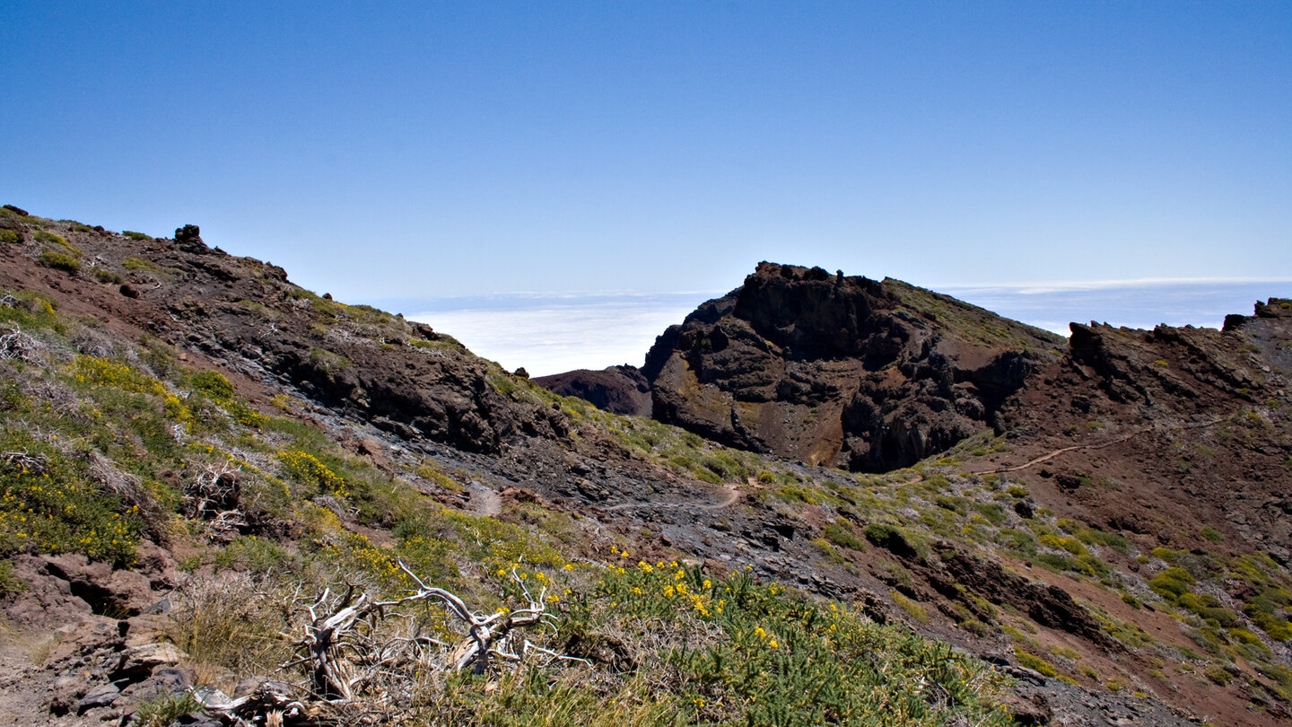 Verlauf des Wanderwegs GR-131 entlang der Caldera