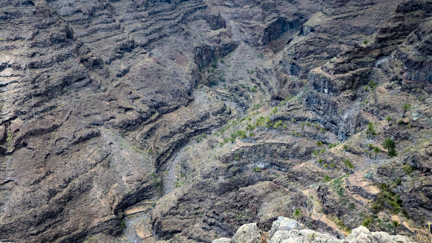 Blick in die Schlucht La Rajita