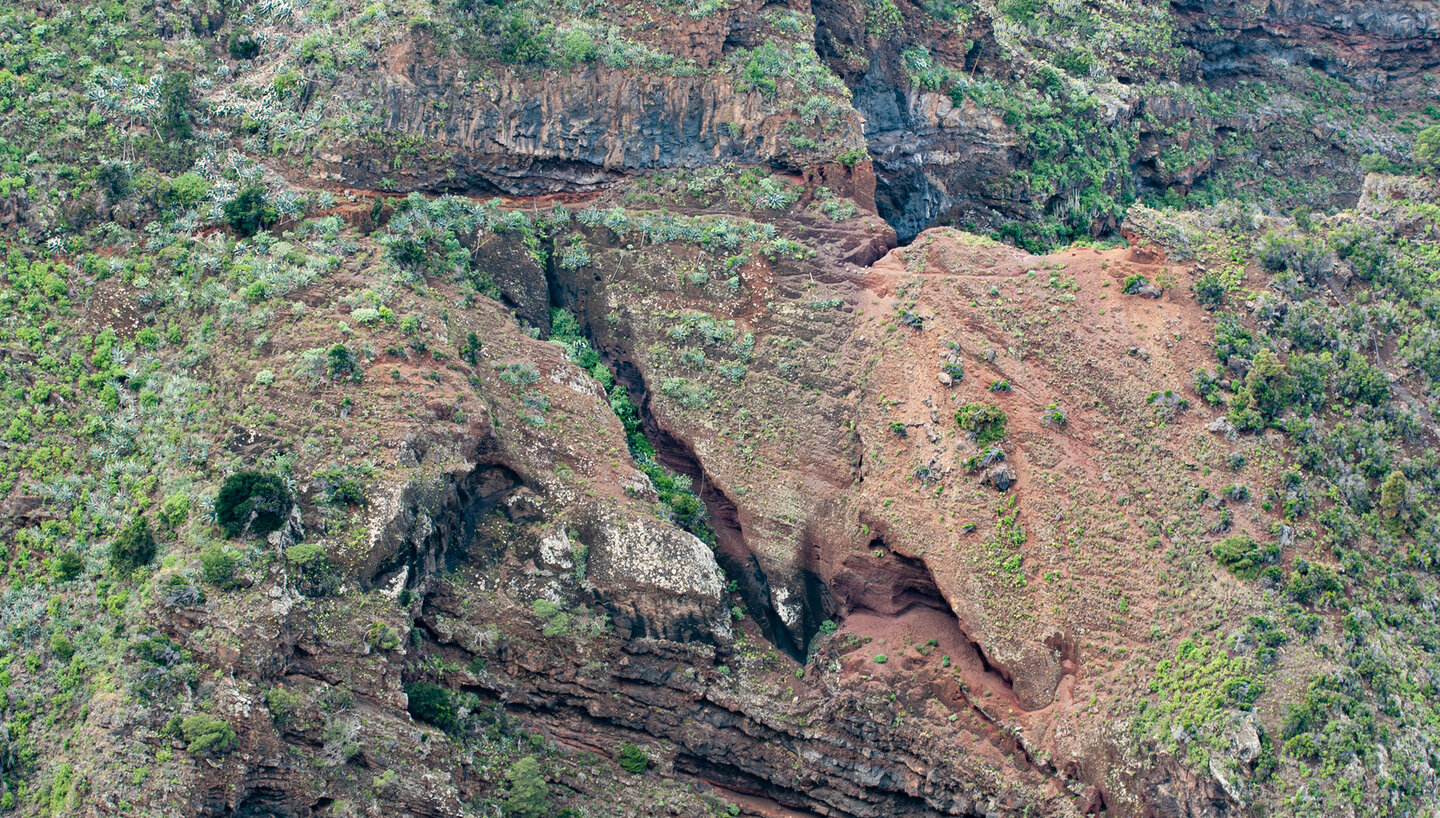 Route auf der Don Pedro zugewandten Seite der Fagundo-Schlucht