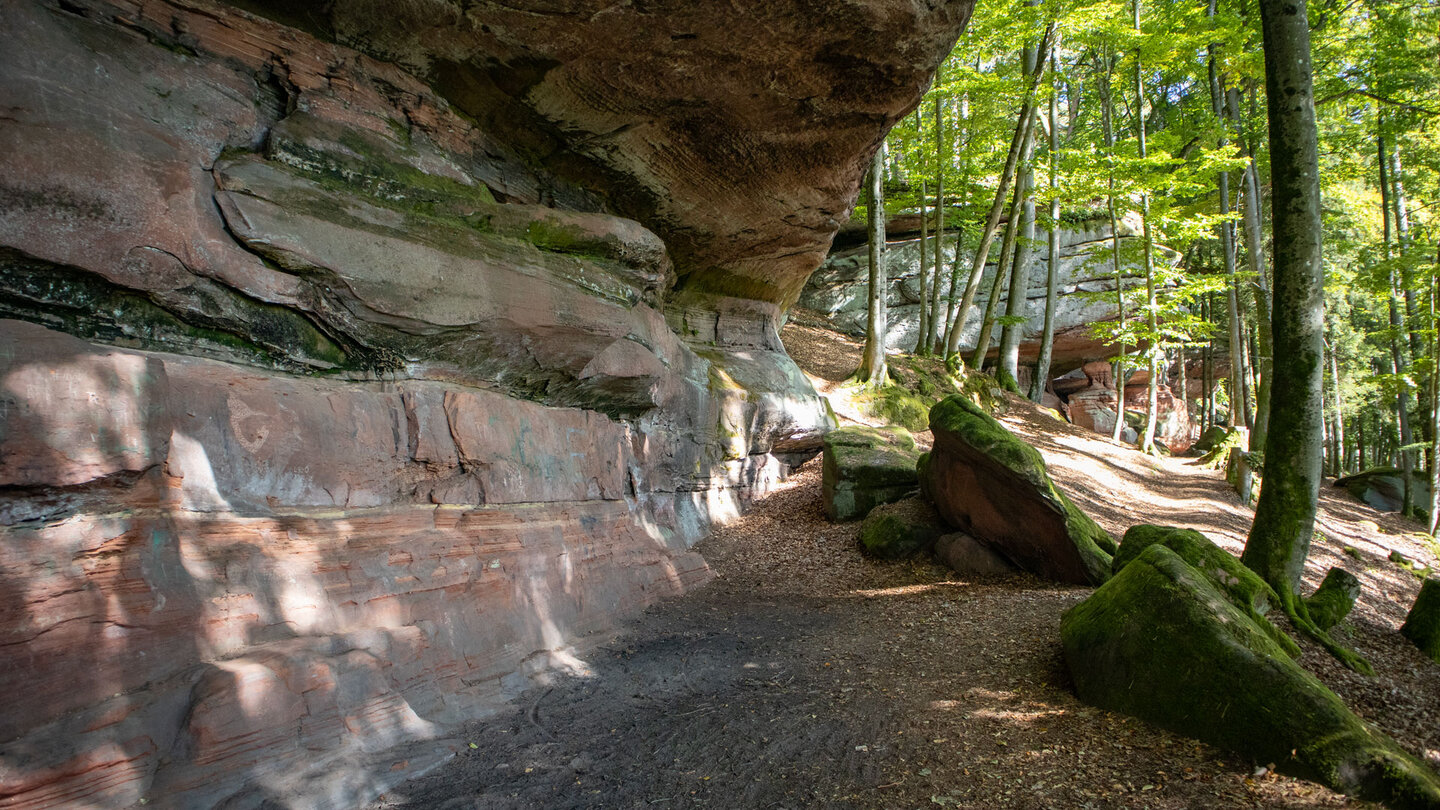 Wanderweg an der Buntsandsteinformation Hohle Felsen